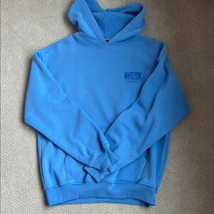 Women’s White Fox Oversized Blue Hoodie
